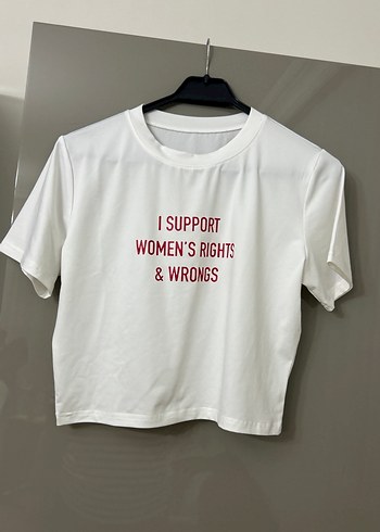 Beyaz Kadın Baskılı Kısa Kollu Tişört - Görsel 7