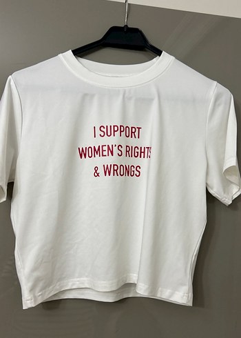 Beyaz Kadın Baskılı Kısa Kollu Tişört - Görsel 2