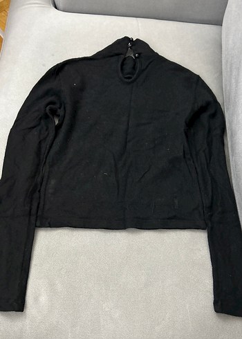 Uzun Kollu Siyah Yüksek Yaka Kadın Kazak - Görsel 7