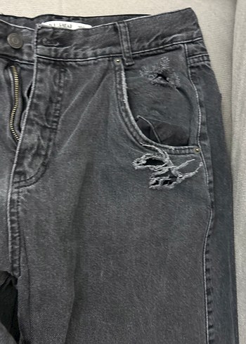 Gri Rahat Kesim Midi Kot Pantolon - Görsel 4