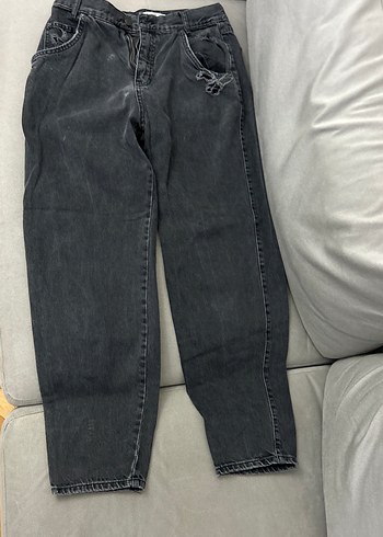 Gri Rahat Kesim Midi Kot Pantolon - Görsel 2