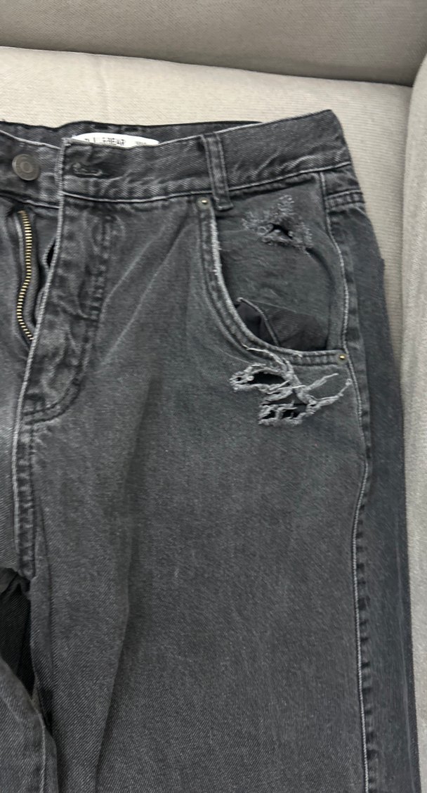 Gri Rahat Kesim Midi Kot Pantolon - Görsel 4