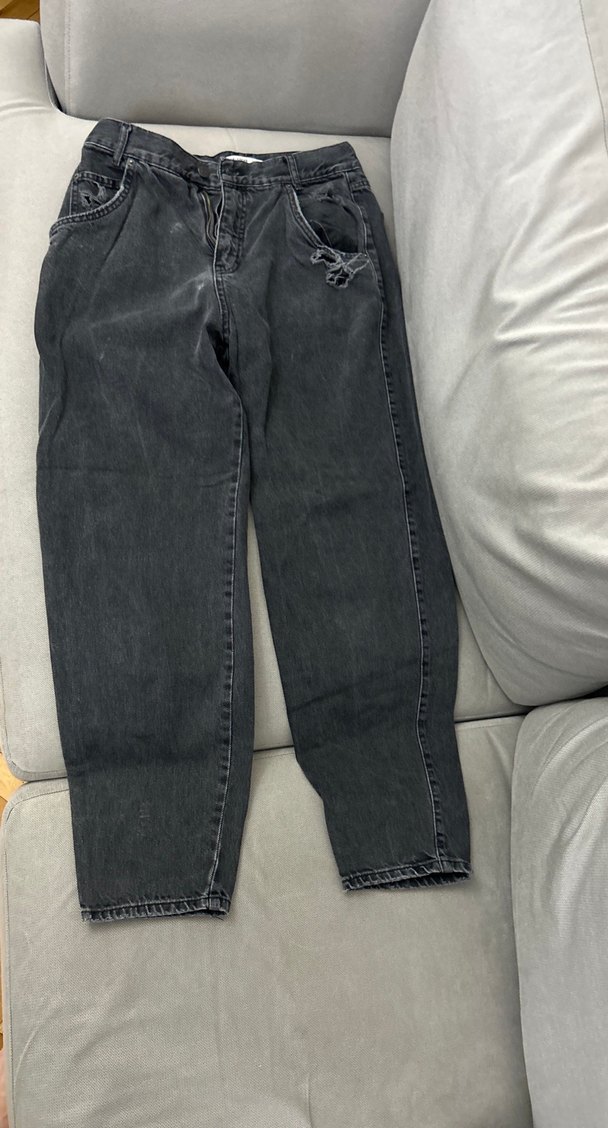 Gri Rahat Kesim Midi Kot Pantolon - Görsel 2