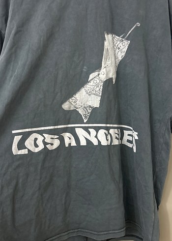 Gri Baskılı Erkek Keten Tişört - Görsel 3