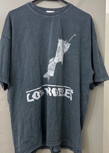 Gri Baskılı Erkek Keten Tişört - Görsel 2