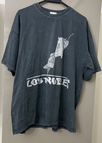 Gri Baskılı Erkek Keten Tişört - Görsel 8