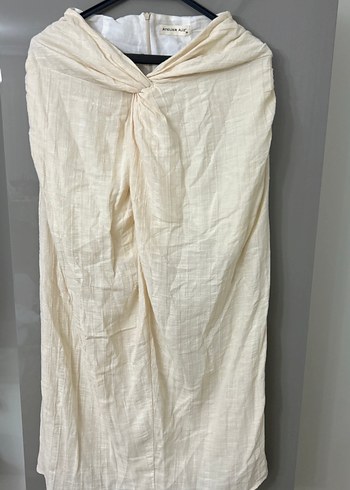 Bej Keten Uzun Salaş Etek - Görsel 7