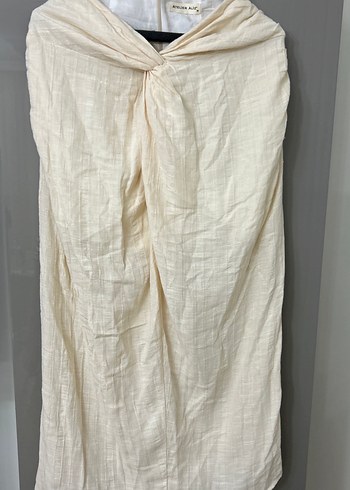 Bej Keten Uzun Salaş Etek - Görsel 2