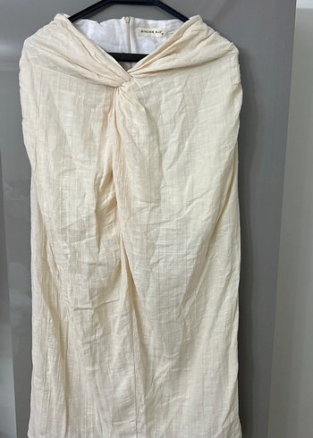 Bej Keten Uzun Salaş Etek - Görsel 6