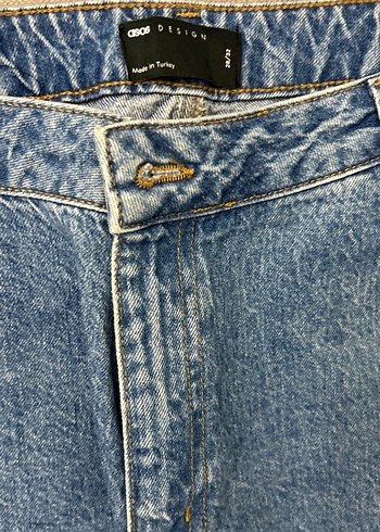 Kadın Mavi Bol Kesim Midi Kot Pantolon - Görsel 5