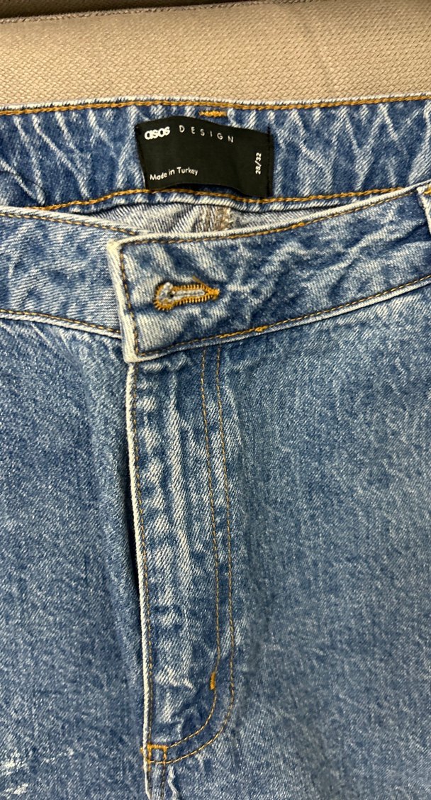 Kadın Mavi Bol Kesim Midi Kot Pantolon - Görsel 5