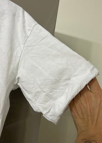 Beyaz Baskılı Kadın Tişört - Görsel 5