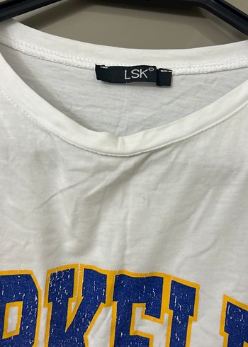 Beyaz Baskılı Kadın Tişört - Görsel 7