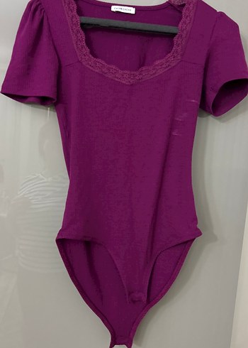 Dantelli V Yaka Mor vıntage Kadın Bluz - Görsel 7