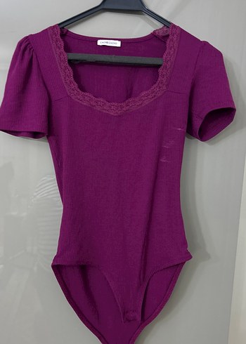 Dantelli V Yaka Mor vıntage Kadın Bluz - Görsel 2