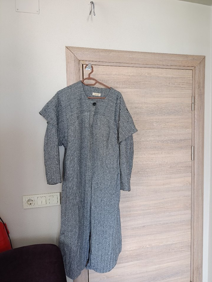 Gri Örgü Hamile Uzun Kollu Hırka - Görsel 3