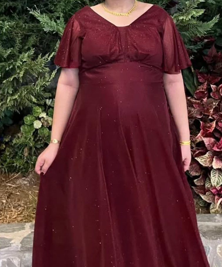 Borda simli büyük beden abiye - Görsel 2