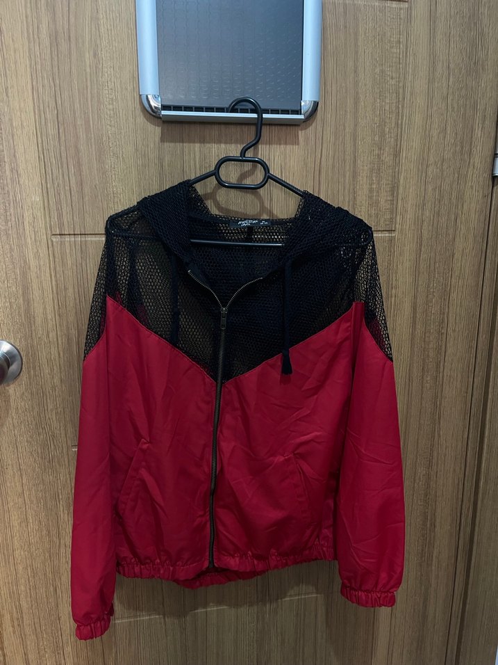 Kırmızı Kapüşonlu Casual Kadın Ceket - Görsel 3