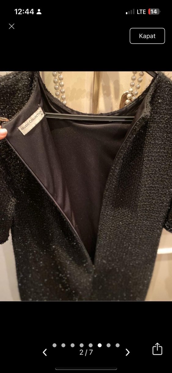 Mudo Siyah Boncuklu Midi Kadın Kolye - Görsel 4