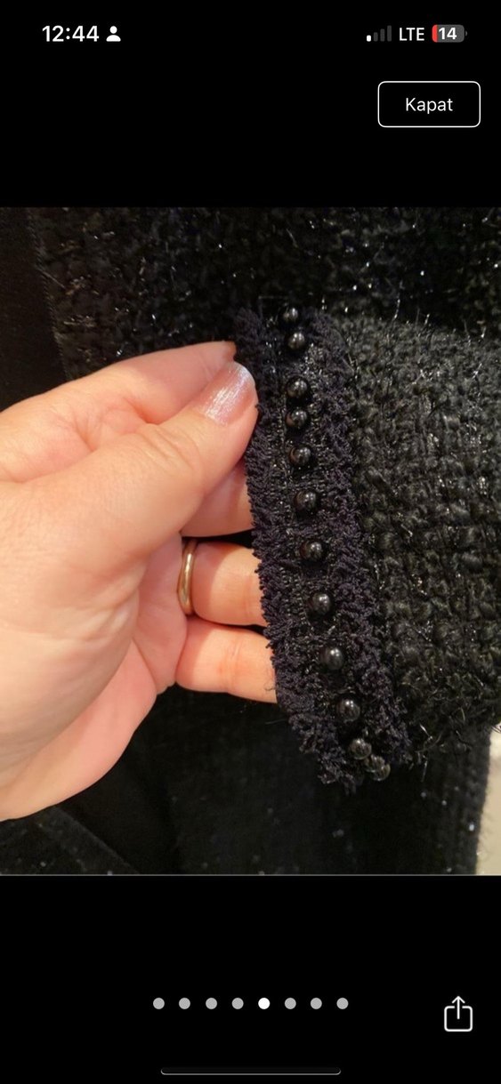 Mudo Siyah Boncuklu Midi Kadın Kolye - Görsel 3