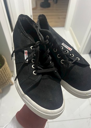 Kadın Siyah Spor Ayakkabı - Düz Taban - Görsel 2