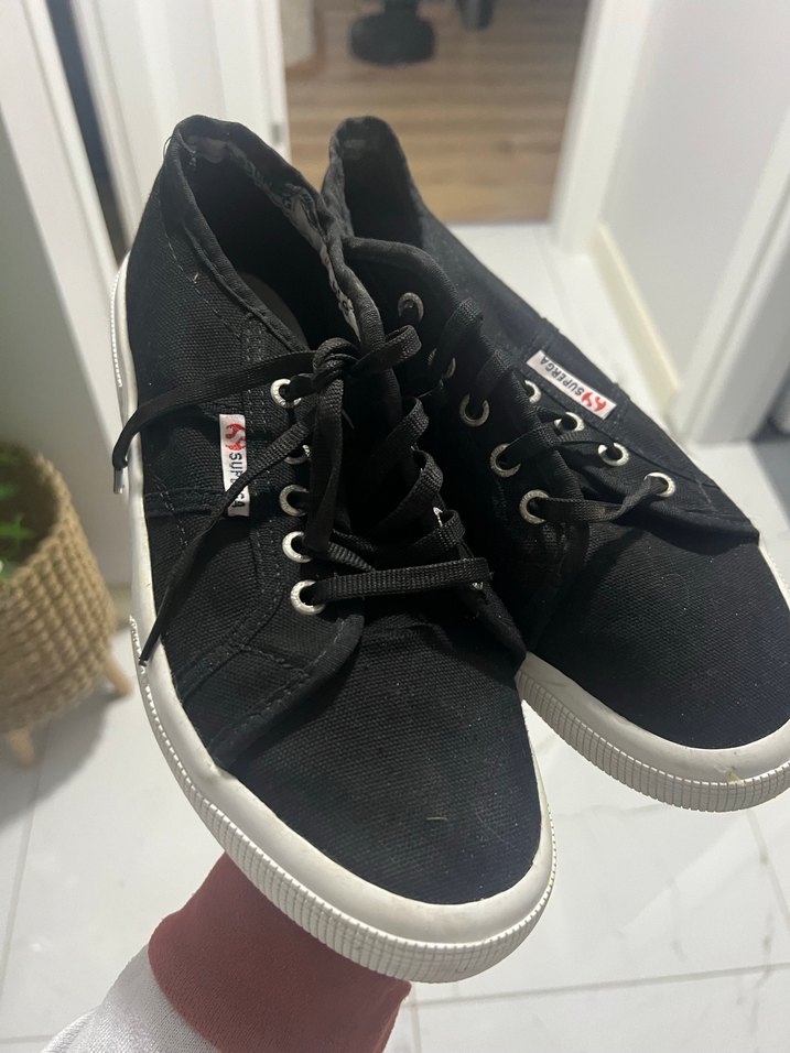 Kadın Siyah Spor Ayakkabı - Düz Taban - Görsel 2