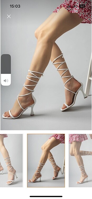 Beyaz topuklu ayakkabı - Görsel 2