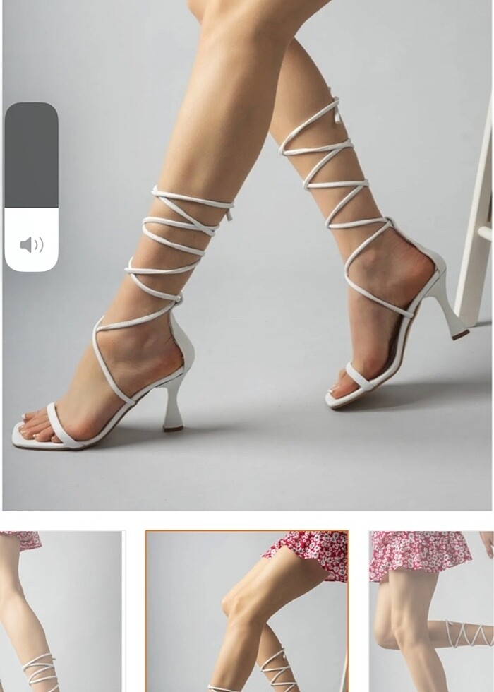 Beyaz topuklu ayakkabı - Görsel 2