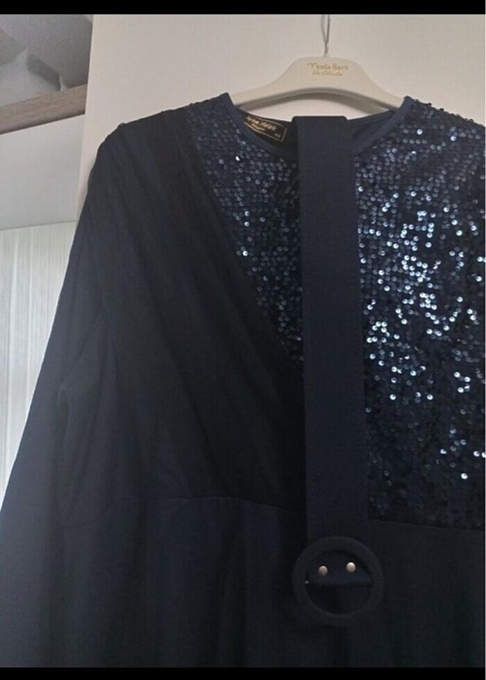 Lacivert abiye elbise - Görsel 3