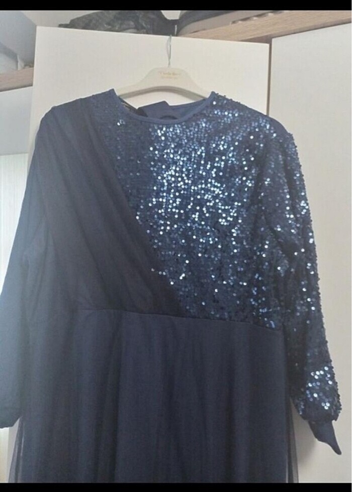 Lacivert abiye elbise - Görsel 4