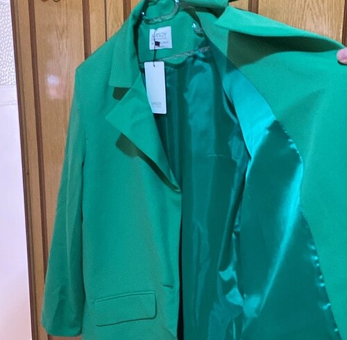 xxl Beden Yeşil renk kadın blazer ceket