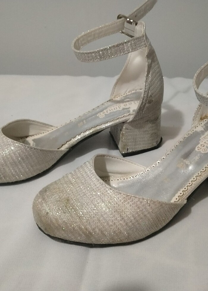 Sedef beyaz kız çocuk abiye ayakkabisi - Görsel 2