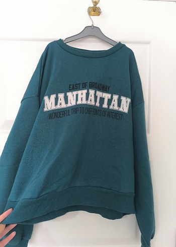 Kadın Yeşil-mavi Oversize Sweatshirt