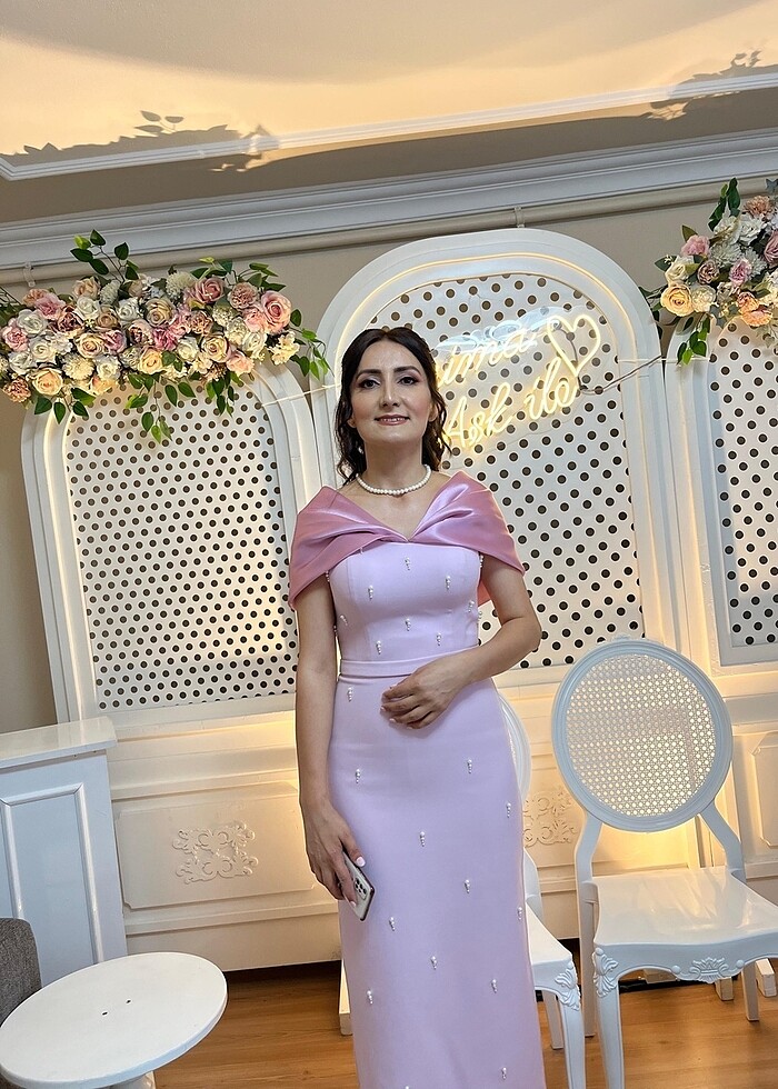 Zara Pudra İncili Kalem Elbise - Görsel 4