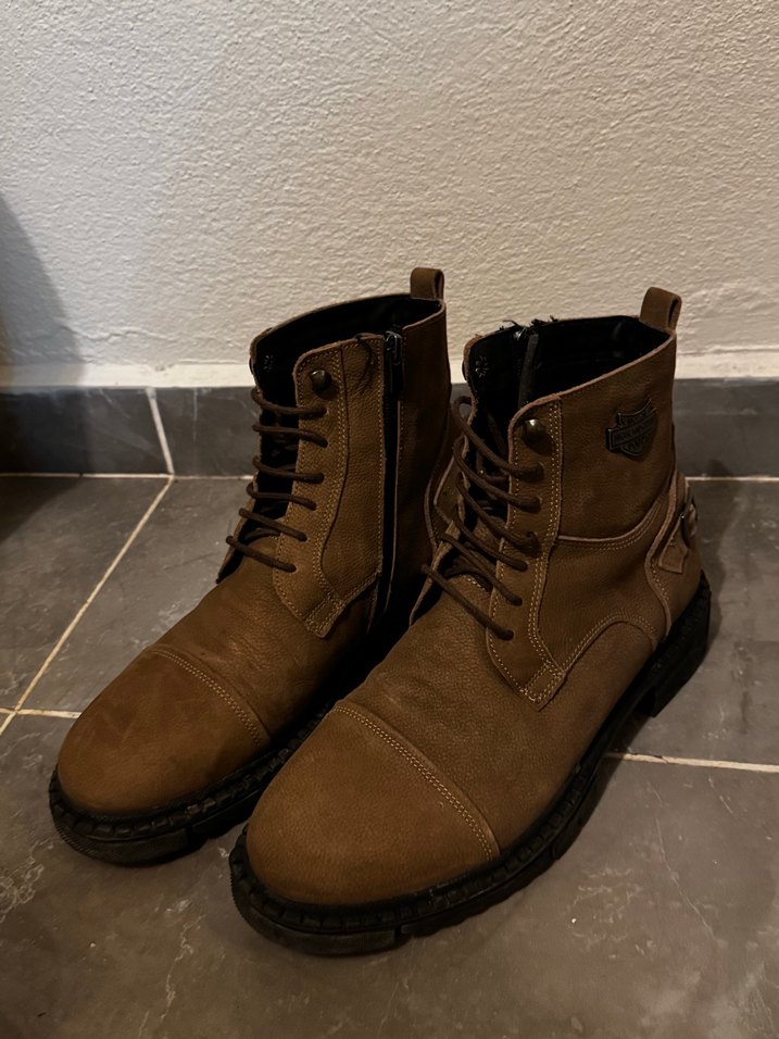 Taba kahve Tokalı erkek Bot motor botu tarzı - Görsel 5