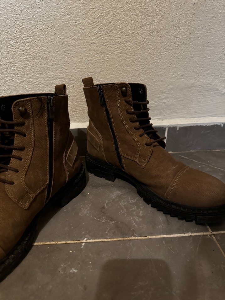 Taba kahve Tokalı erkek Bot motor botu tarzı - Görsel 4