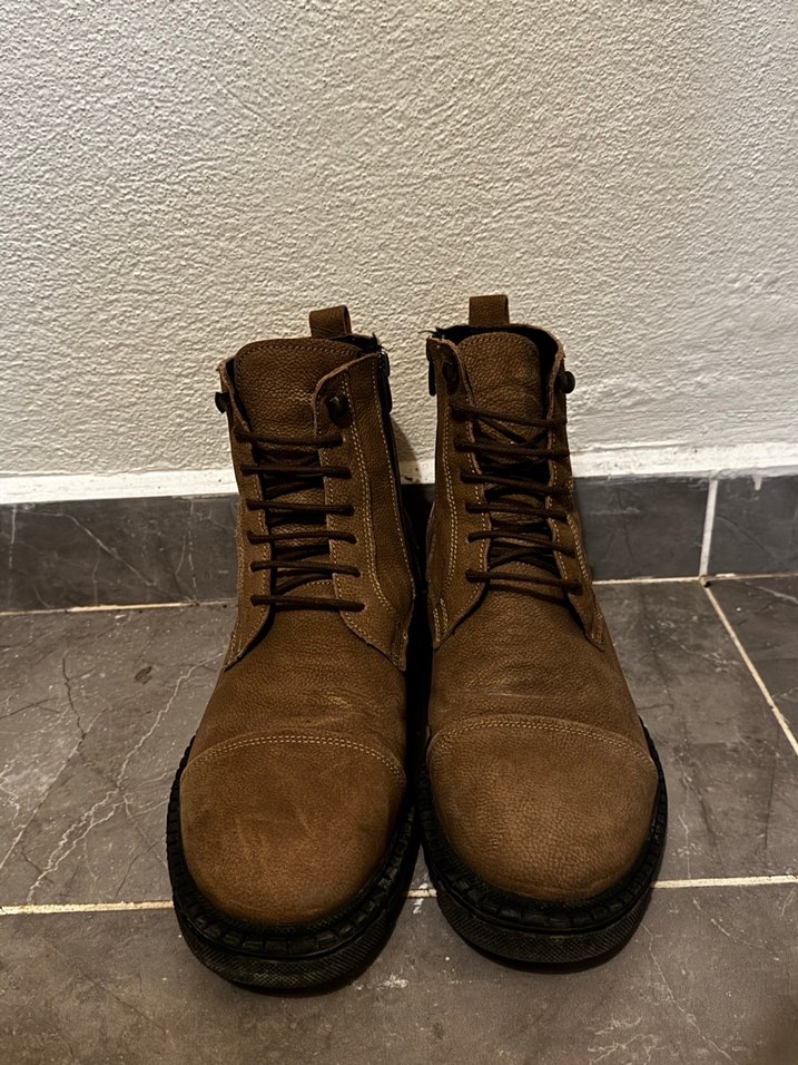 Taba kahve Tokalı erkek Bot motor botu tarzı - Görsel 2