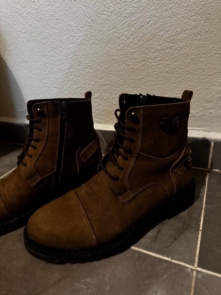 Taba kahve Tokalı erkek Bot motor botu tarzı - Görsel 3