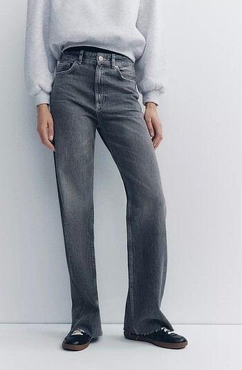 ZARA WİDE LEG GRİ JEAN