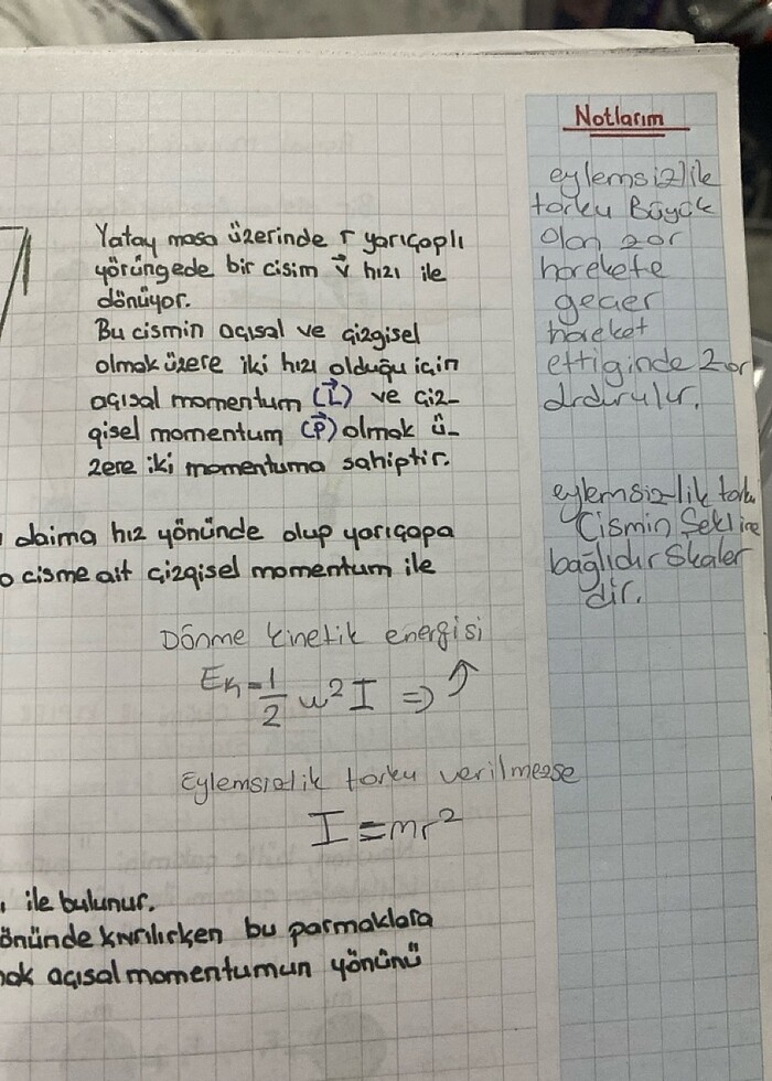 Ayt fizik yazılı konu anlatım defter PANDÜL - Görsel 5