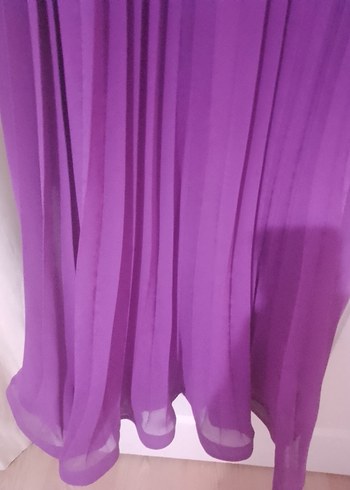 Mor Pilili Uzun Abiye Elbise - Görsel 9