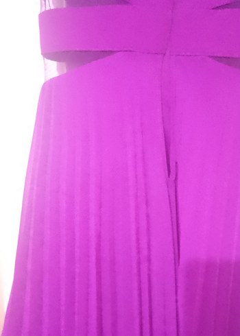 Mor Pilili Uzun Abiye Elbise - Görsel 8