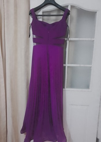 Mor Pilili Uzun Abiye Elbise - Görsel 15