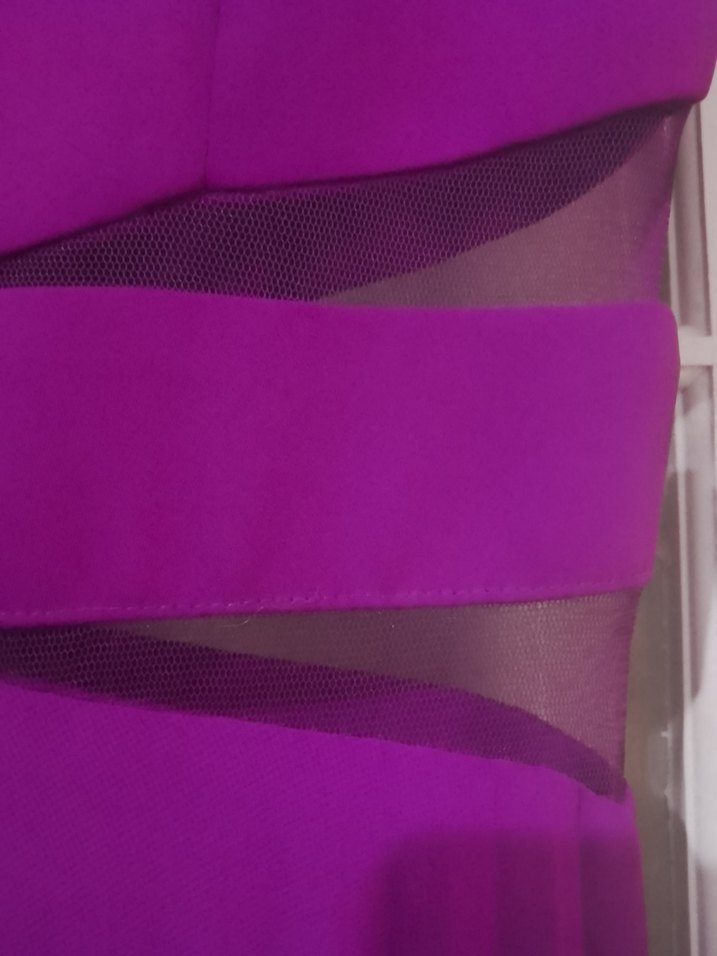 Mor Pilili Uzun Abiye Elbise - Görsel 4