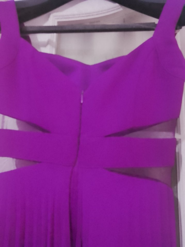 Mor Pilili Uzun Abiye Elbise - Görsel 3