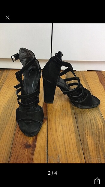 Zara Siyah topuklu sandalet