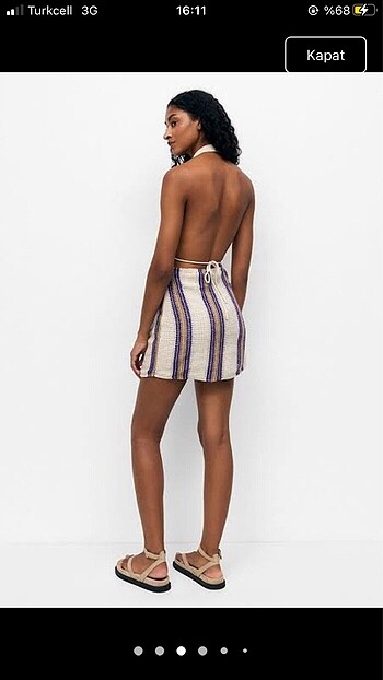 xs Beden Pull & bear sırtı açık elbise