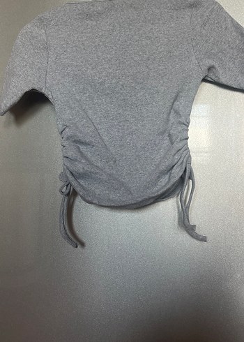 Gri Kısa Kollu Hamile Tişörtü - Görsel 4