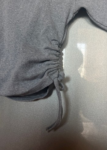 Gri Kısa Kollu Hamile Tişörtü - Görsel 3