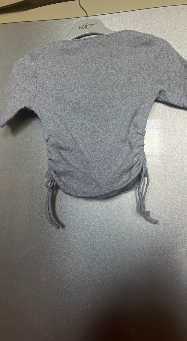 Gri Kısa Kollu Hamile Tişörtü - Görsel 4